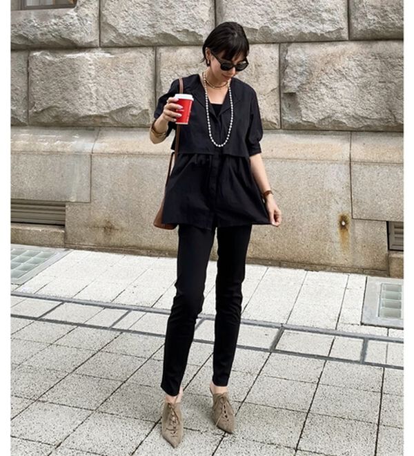 GeeRA（ジーラ）の「【華奢見え】羽織にもなる！ペプラムシャツチュニック（チュニック）」｜詳細画像