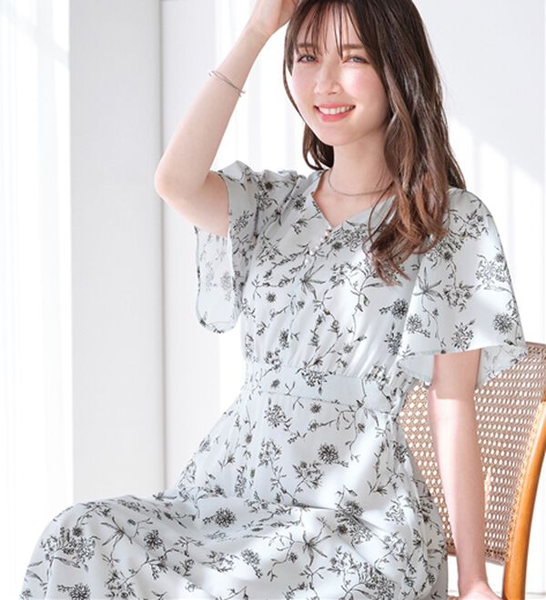 alotta（アロッタ）の「【お客様企画】欲しいが詰まったひんやり花柄ワンピース（プリントワンピース）」｜詳細画像