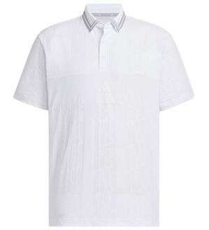「＜ａｄｉｄａｓ＞ビヨンドザコースジャガードＢＯＳロゴ半袖シャツ（メンズポロシャツ）」｜ホワイト