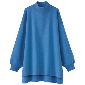 BELLUNA（ベルーナ）の「パフ袖ハイネックニットプルオーバー（ニット・セーター）」｜ライトブルー