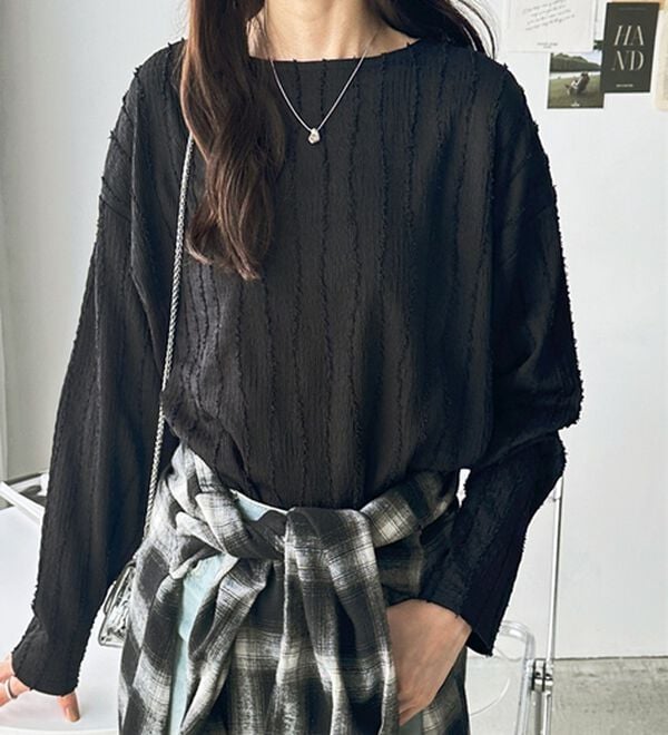 GeeRA（ジーラ）の「シャギージャカードボートネックカットソー（カットソー）」｜詳細画像