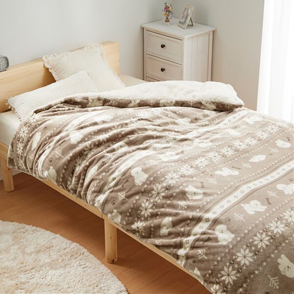 iellio（イエリオ）の「もこもこボアとフランネルの毛布にもなるあったか布団カバー＜フランネル・北欧調・肌ざわり＞（掛布団カバー）」｜ビションフリーゼ