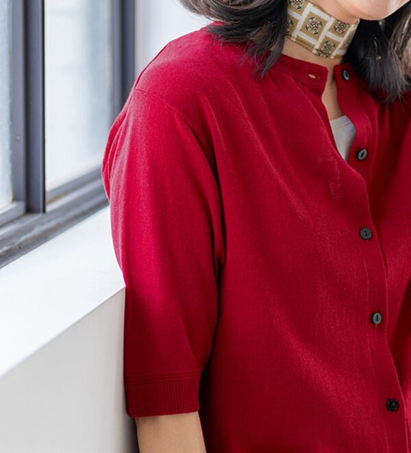 BELLUNA（ベルーナ）の「ヒンヤリ冷感！洗える５分袖カーディガン（ニットカーディガン）」｜詳細画像