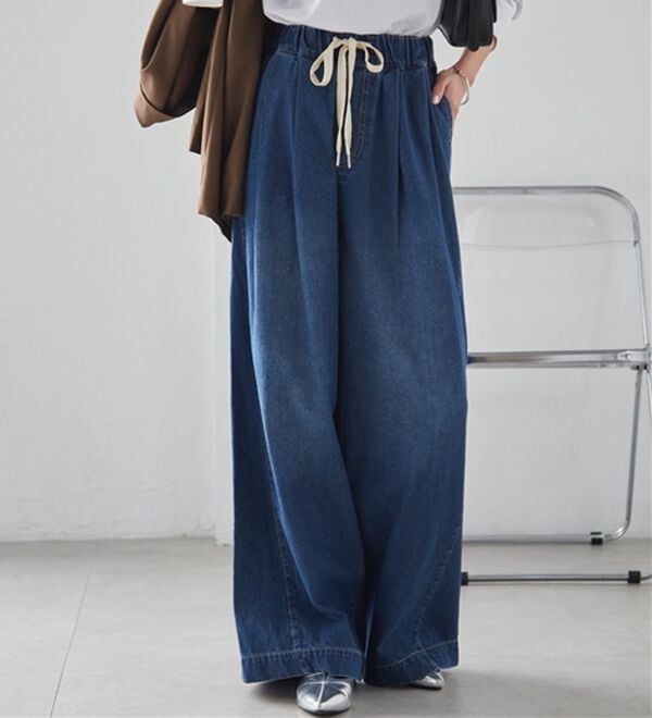RANAN（ラナン）の「2タックワイドイージーデニムパンツ（フルレングスパンツ）」｜詳細画像