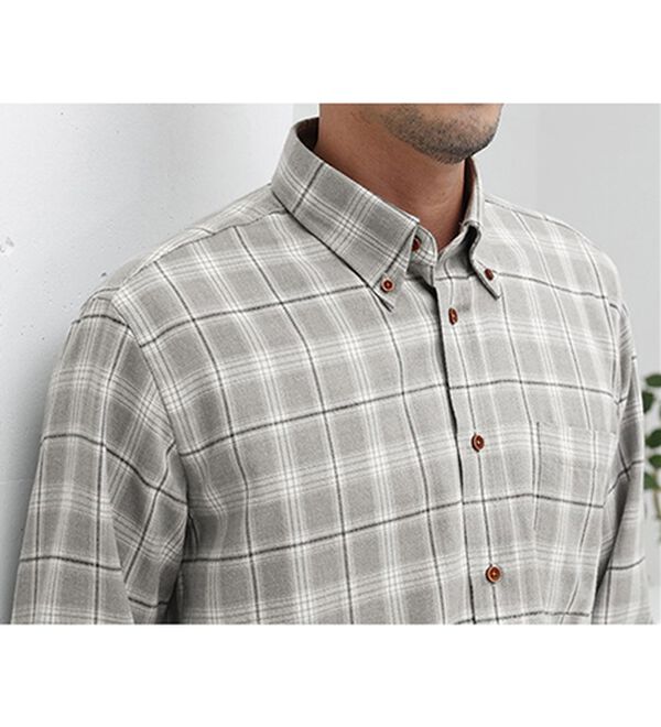 「＜バイロフト（Ｒ）＞カシミヤタッチネルシャツ（メンズシャツ）」｜詳細画像