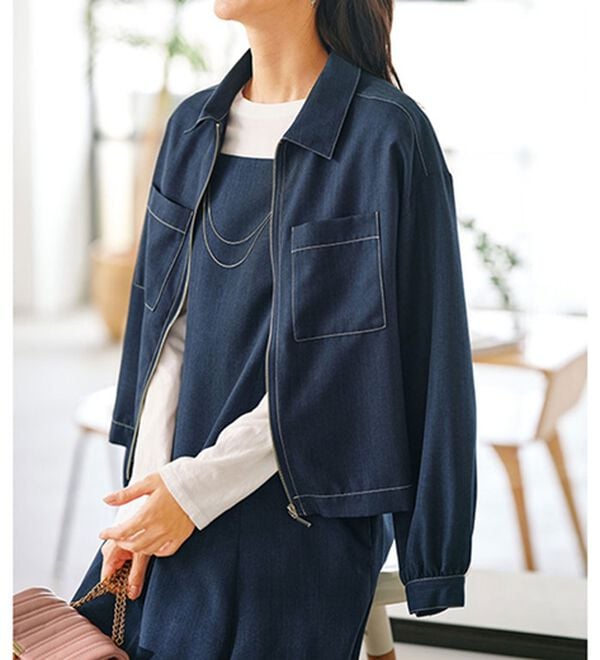 BELLUNA（ベルーナ）の「麻調ジャケット&times;キャミワンピアンサンブル（その他ワンピース）」｜詳細画像