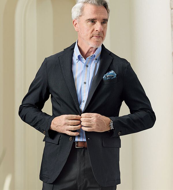 「デニムライクストレッチジャケット（メンズジャケット）」｜詳細画像