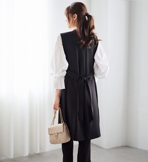 GeeRA（ジーラ）の「【２点セット】ロングジレセットアップスーツ（パンツスーツ）」｜詳細画像