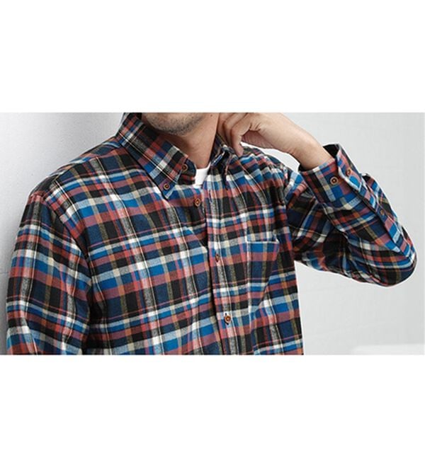 「＜バイロフト（Ｒ）＞カシミヤタッチネルシャツ（メンズシャツ）」｜詳細画像