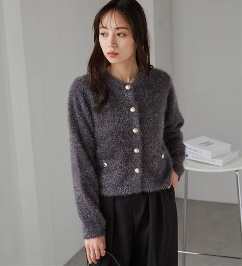 ラメシャギーカーディガン セールラメシャギーカーディガンＬＳ 975395（カーディガン&frasl;ボレロ