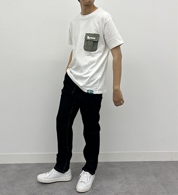 「＜モズ＞フラップポケット付綿１００％Ｔシャツ（メンズＴシャツ）」｜詳細画像