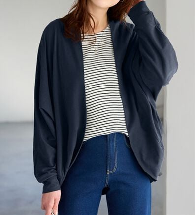 Viola e Viola（ヴィオラ エ ヴィオラ）の「【５つの機能付】ＵＶ対策に！ひんやり　ゆるドルマンカーディガン（ニットカーディガン）」