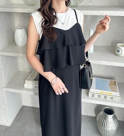 GeeRA（ジーラ）の「フリルキャミワンピース（カットソーワンピース）」