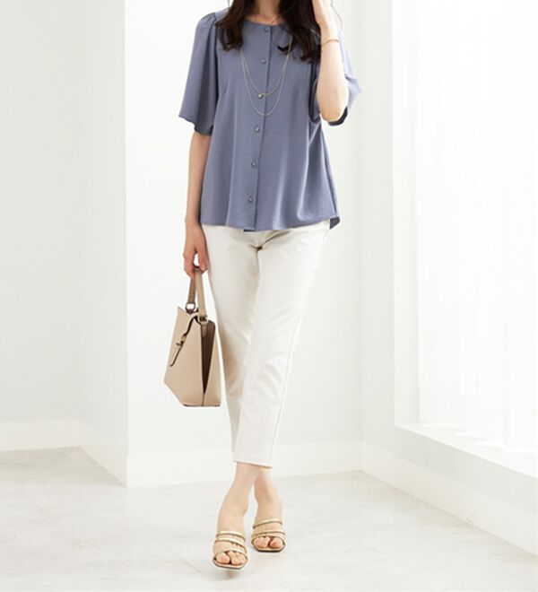 釣和 ページ L サラリ裏メッシュ！美脚ストレッチアンクルパンツ - ベルーナ