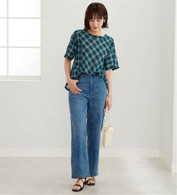 BELLUNA（ベルーナ）の「さらっと快適！Tシャツ見え切替ブラウス（ブラウス）」｜詳細画像