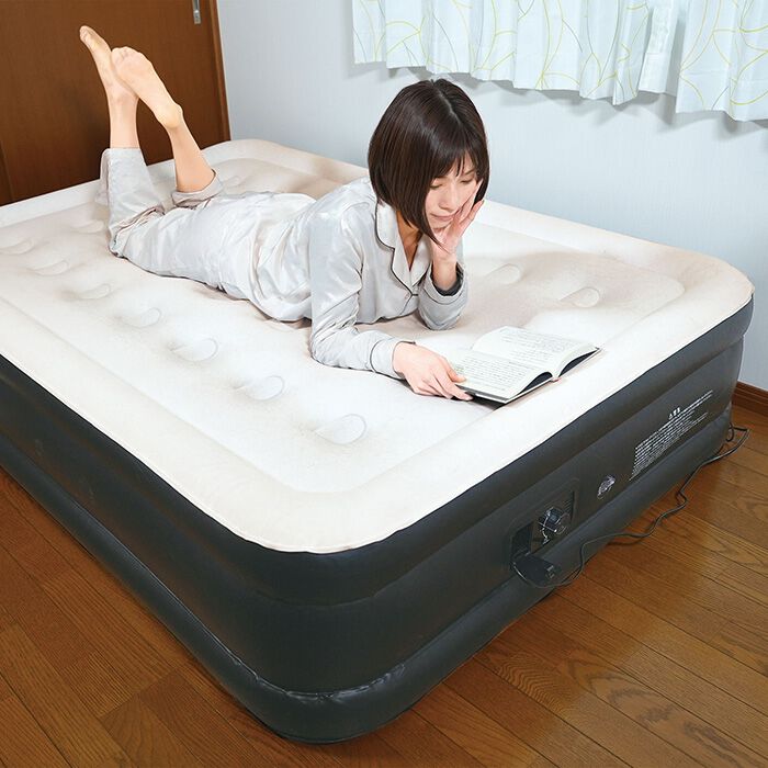 展示品★開封済み ダブルサイズ　エアーベッド Fuuwa ふうわあっという間に自動ですぐに膨らむ 来客用　簡易ベッド　単身赴任 エアーベット エアベッド ダブルサイズ エアーベッド 電動 ダブル キャンプ 寝心地