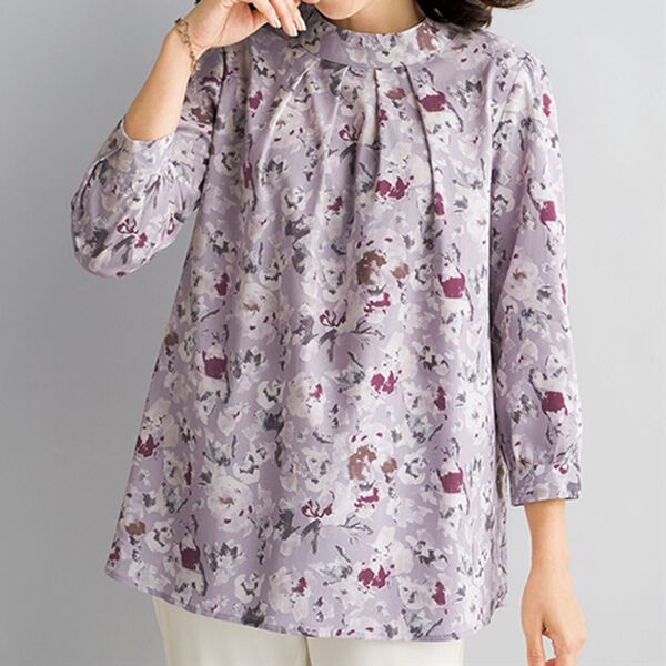 BELLUNA（ベルーナ）の「テンセル（ＴＭ）繊維・コットンプリントブラウス（ブラウス）」｜詳細画像