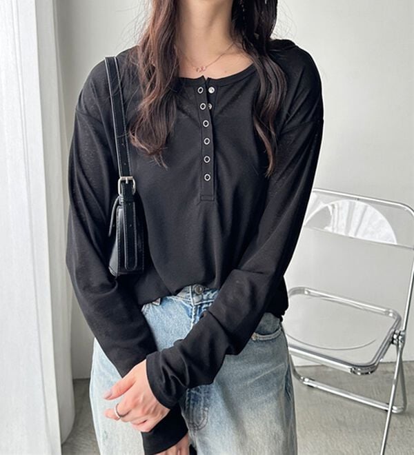 GeeRA（ジーラ）の「前後２ＷＡＹシアースラブヘンリーネックカットソー（カットソー）」｜詳細画像