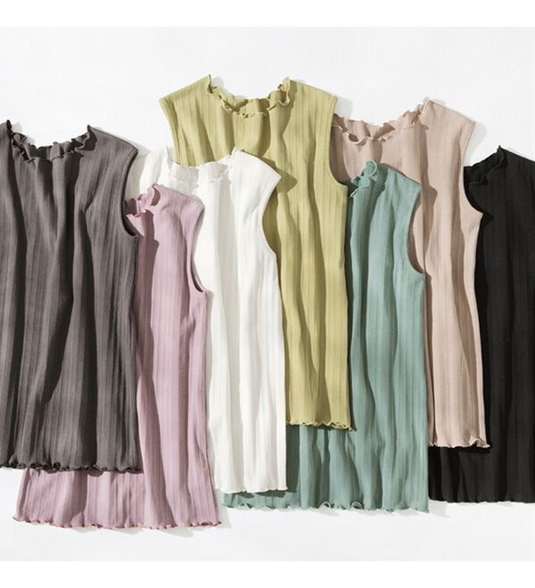 alotta（アロッタ）の「メロウ使いテレコリブタンクトップ（タンクトップ・キャミソール）」｜詳細画像