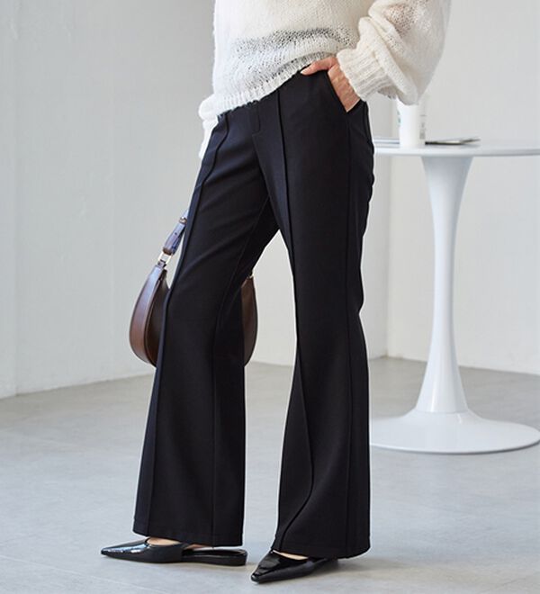 RANAN（ラナン）の「美脚見えツイルフレアーパンツ（フルレングスパンツ）」｜詳細画像