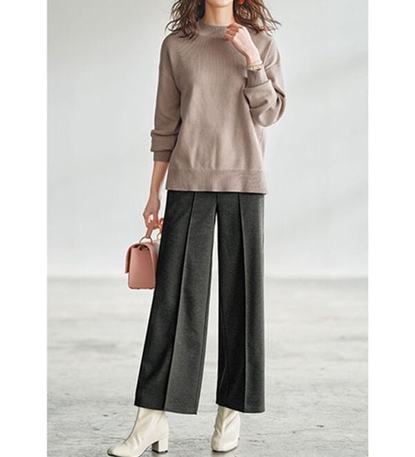 GeeRA（ジーラ）の「美脚ストレッチセミワイドパンツ（ワイドパンツ・ガウチョ）」｜詳細画像