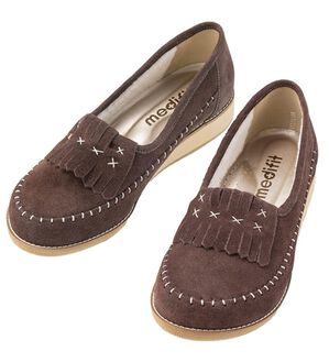 ルフラン（ルフラン）の「外反母趾対応＜メディフィット＞５Ｅあったかボアモカシンシューズ（パンプス）」｜ブラウン