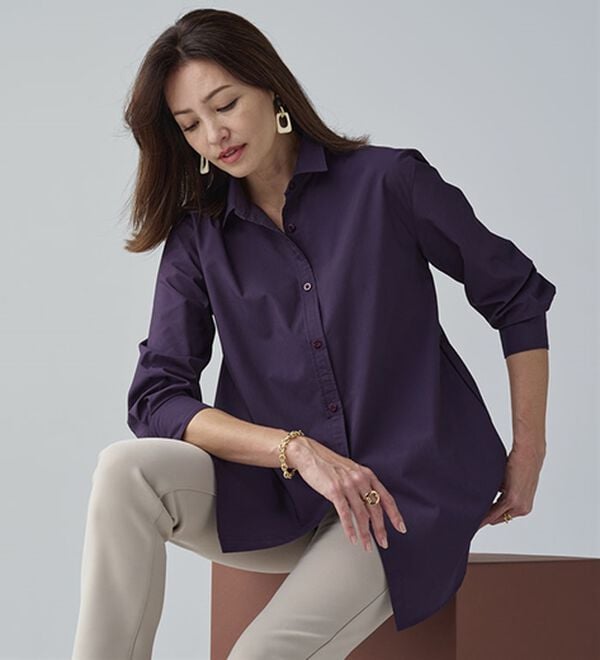 BELLUNA（ベルーナ）の「＜ＳＯＬＯＴＥＸ（Ｒ）＞ストレッチビッグシャツ（シャツ）」｜詳細画像