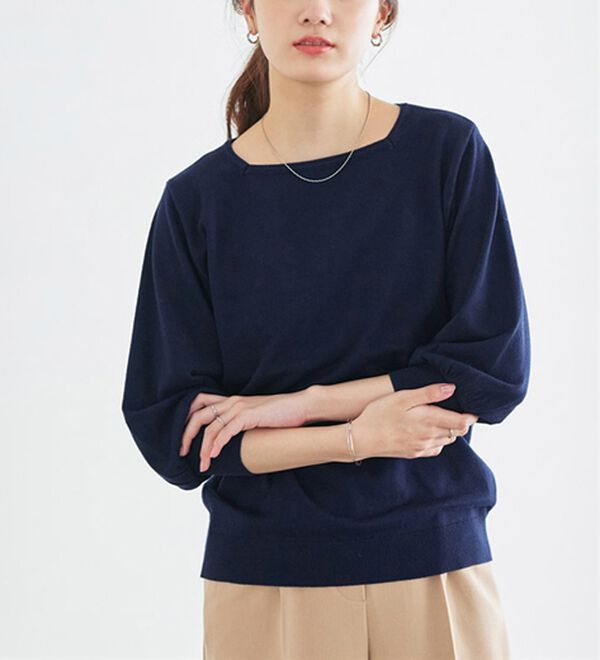 Pierrot（ピエロ）の「【選べるネック】シルクタッチバルーンニット（ニット・セーター）」｜詳細画像