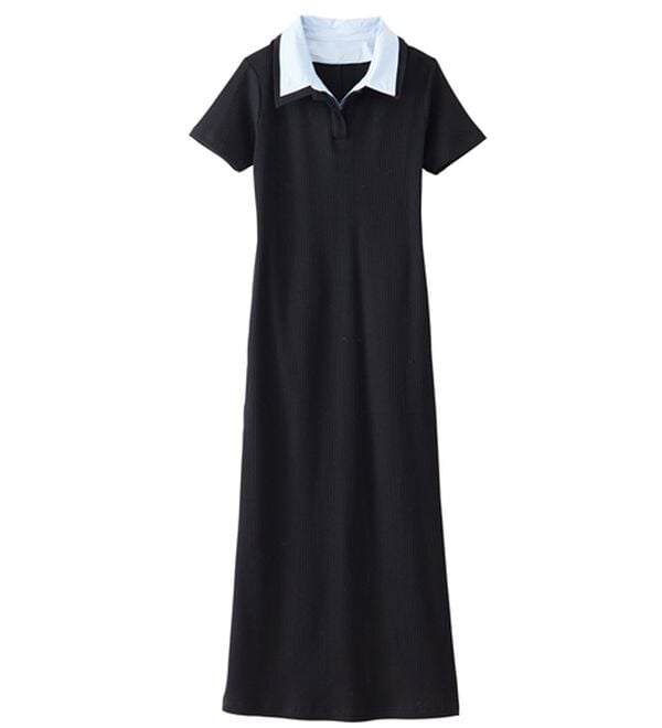 RANAN（ラナン）の「ダブルカラーリブワンピース（カットソーワンピース）」｜詳細画像