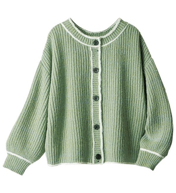 ルフラン（ルフラン）の「ステッチ使いメランジカーデ（ニットカーディガン）」｜詳細画像