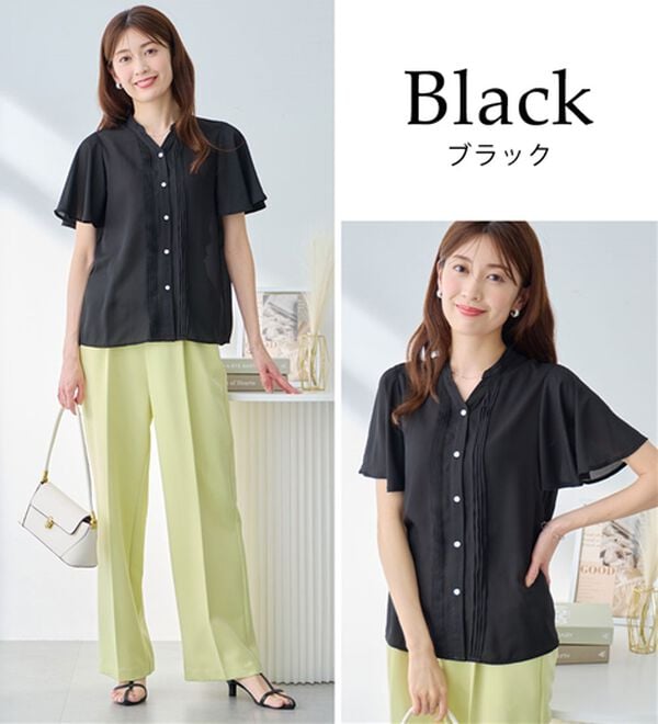 alotta（アロッタ）の「上品細見えピンタックブラウス（ブラウス）」｜詳細画像