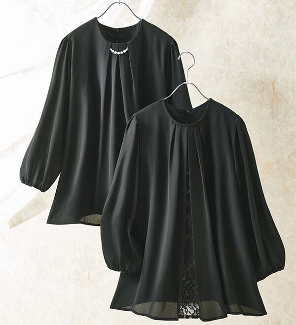 ルフラン（ルフラン）の「【２着組】略礼装対応　黒のきちんと見えブラウス（ブラウス）」｜詳細画像