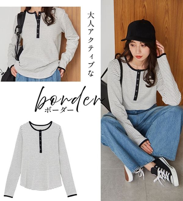 RANAN（ラナン）の「ヘンリーネックワッフルロンＴ（カットソー）」｜詳細画像