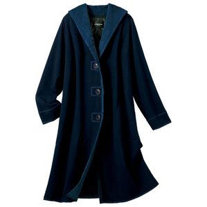 ルフラン（ルフラン）の「Ｃａｒｕｐｏｋａ　さっとお出かけ柔らかコート（ロングコート）」｜ネイビー