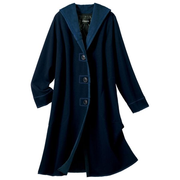 ルフラン（ルフラン）の「Ｃａｒｕｐｏｋａ　さっとお出かけ柔らかコート（ロングコート）」｜ネイビー