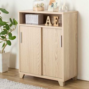 iellio（イエリオ）の「薄型リビング収納（ラック・棚・本棚）」｜引き戸タイプ