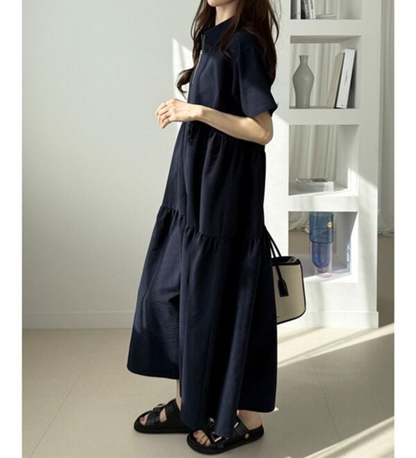 GeeRA（ジーラ）の「サッカーティアードハーフジップワンピース（その他ワンピース）」｜詳細画像