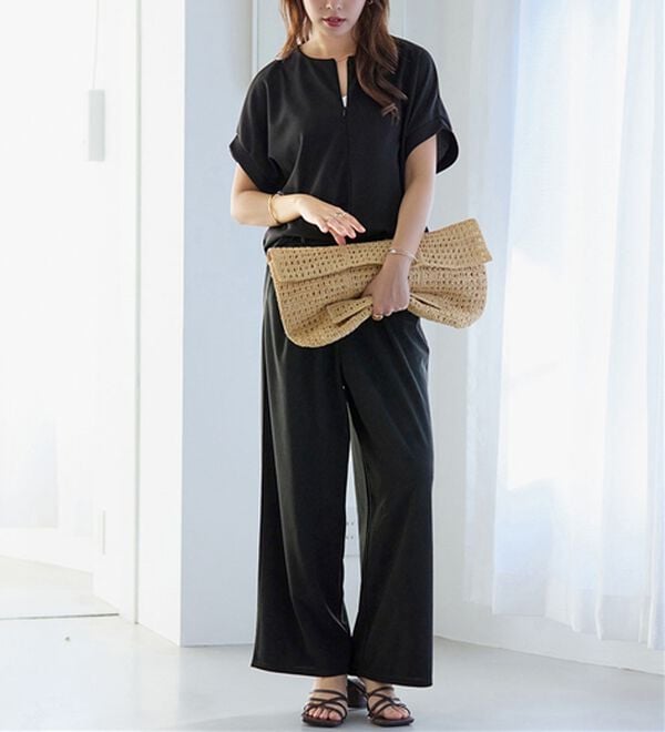 alotta（アロッタ）の「ジップ使いセットアップ（ブラウススーツ）」｜詳細画像