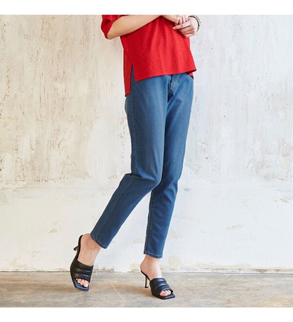 ヨクバリ デニム 美脚テーパードパンツ　サイズ2 ヨクバリ デニム 美脚テーパードパンツ サイズ2 liten☆ヨクバリ