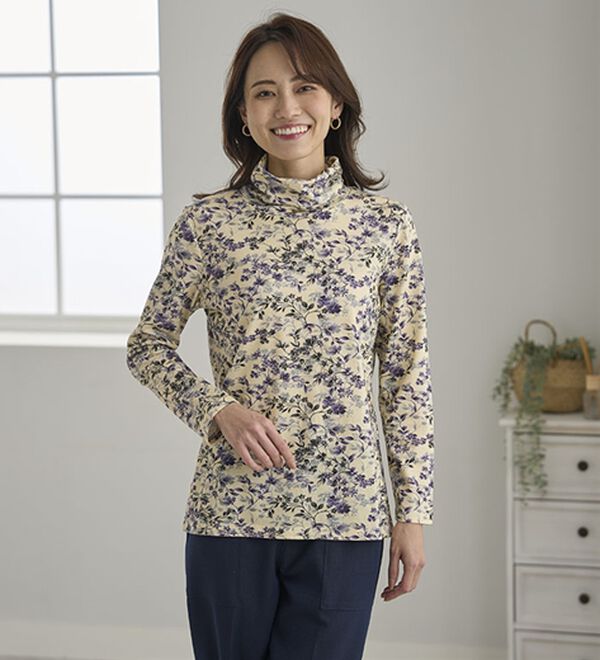 BELLUNA（ベルーナ）の「テンセル（ＴＭ）繊維・コットンプリントプルオーバー（カットソー）」｜詳細画像