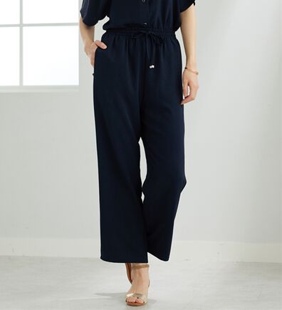BELLUNA（ベルーナ）の「【快適Ｌａｂ．】お手入れ楽々ビンテージ調素材ワイドパンツ（ワイドパンツ・ガウチョ）」