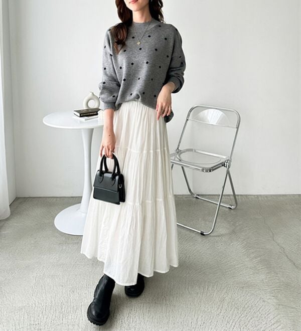 GeeRA（ジーラ）の「ドット柄ニットプルオーバー（ニット・セーター）」｜詳細画像