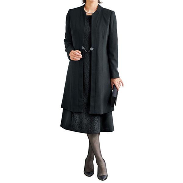 BELLUNA（ベルーナ）の「【４点セット】オールシーズン対応！洗えるストレッチ素材ロングジャケット４点セット（ドレスレット付）（ブラックフォーマル（喪服・礼服））」｜詳細画像