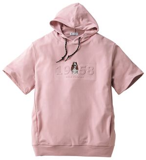 「＜ハッシュパピー＞ロゴパーカーＴシャツ（メンズパーカー）」｜ピンク