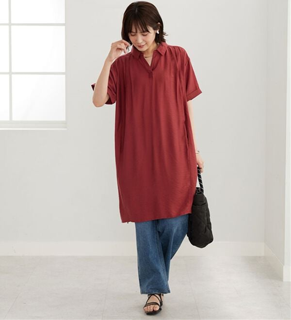 BELLUNA（ベルーナ）の「レーヨンナイロン素材切替ワンピース（その他ワンピース）」｜詳細画像
