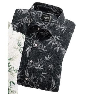 「さらっと爽快！快適和柄シャツ（メンズシャツ）」｜ブラック