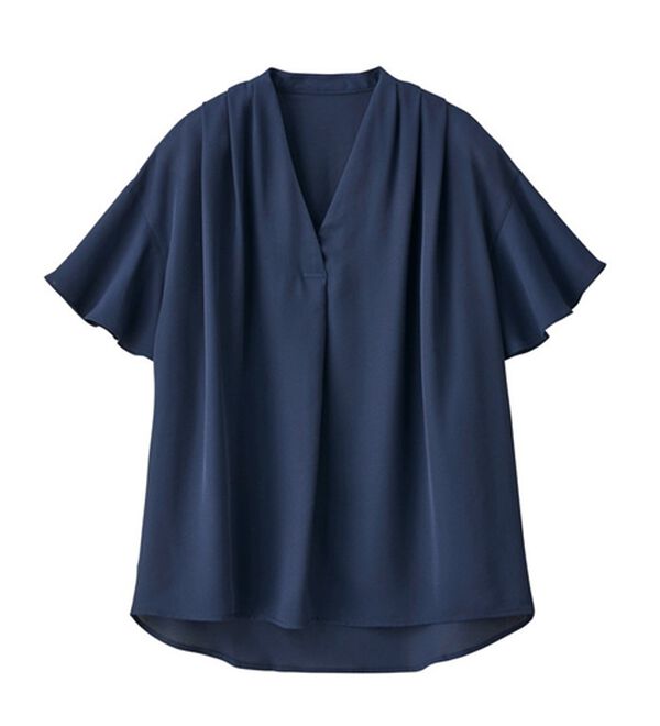 GeeRA（ジーラ）の「サラサラ涼しい！着やせも叶うフレアー袖ブラウス（ブラウス）」｜詳細画像