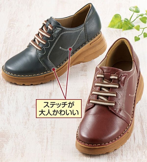 「柔らか山羊革４Ｅ　甲ゴムウォーキング（スニーカー）」｜詳細画像