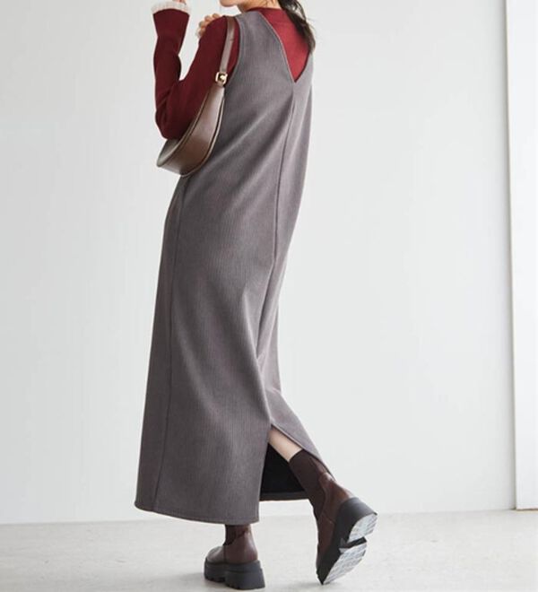 RANAN（ラナン）の「あったか裏ベロアニットコールジャンパースカート（ジャンパースカート）」｜詳細画像