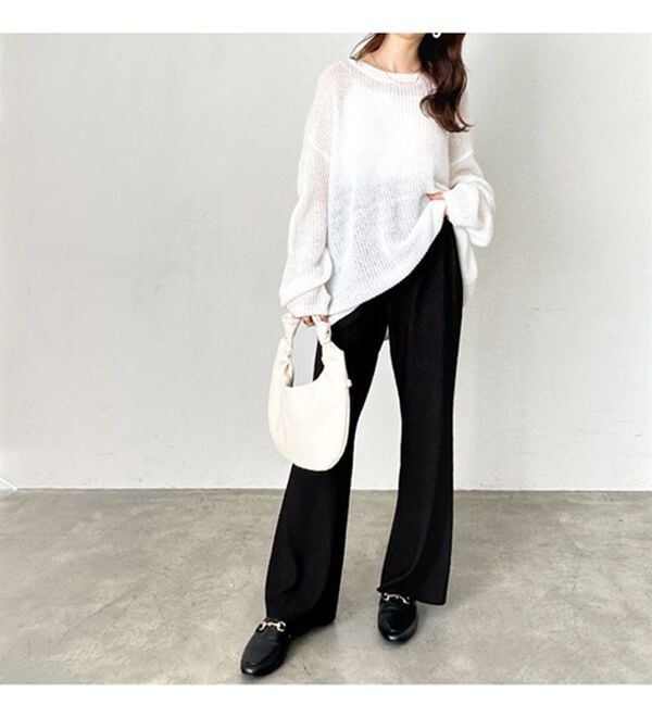 GeeRA（ジーラ）の「セルフカット美脚魅せセミフレアパンツ（フルレングスパンツ）」｜詳細画像